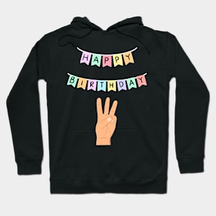 3 three birthday Hoodie